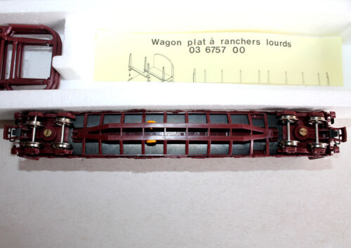 RARE ! JOUEF HO 6757 WAGON PLAT A RANCHER LOURD TRANSPORT MARCHANDISE SNCF, NEUF - Foto 3 di 3