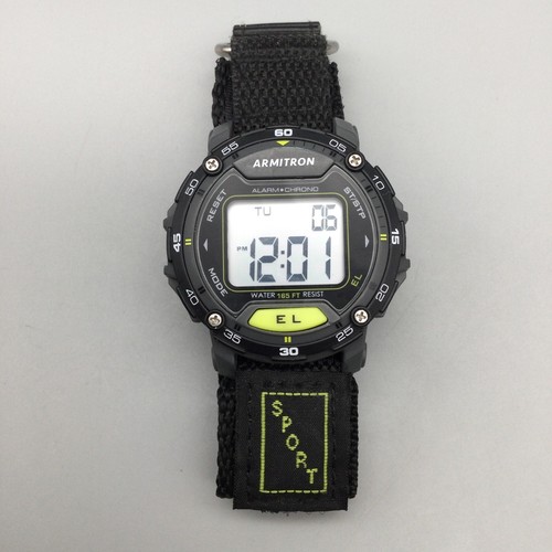 Armitron Watch Men 42mm Black Digital Backlight Day - Picture 5 of 16