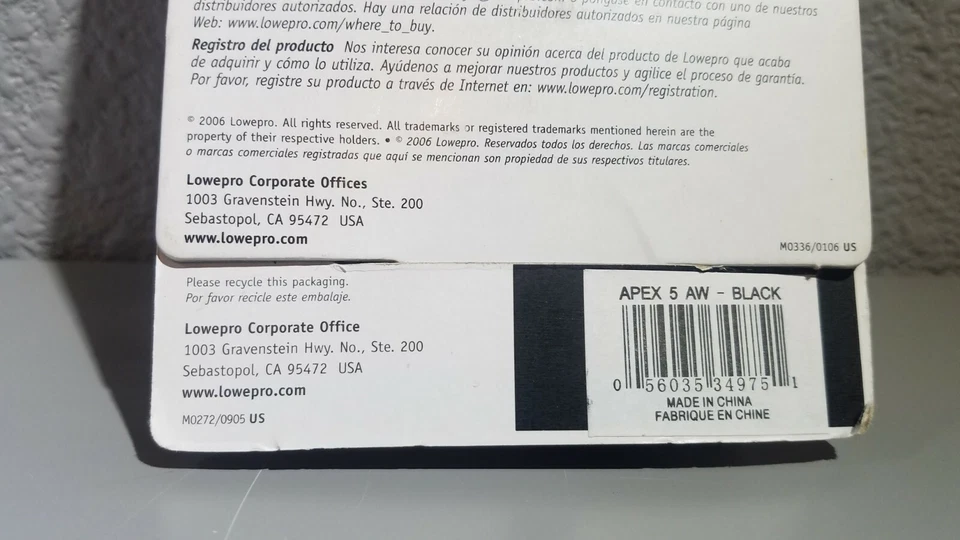 Lowepro Apex 5 AW digital Camera Case Black all Weather BLACK Brand new 2006. - Image 3 of 4