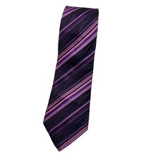 PROFUOMO Silk Tie ITALY Purple Pink Striped W:3.7" EUC
