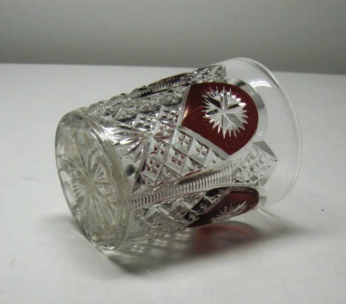 EAPG ** RUBY STAINED/TUMBLER = ORNATE STAR TUMBLER = PRISTINE - Picture 4 of 4