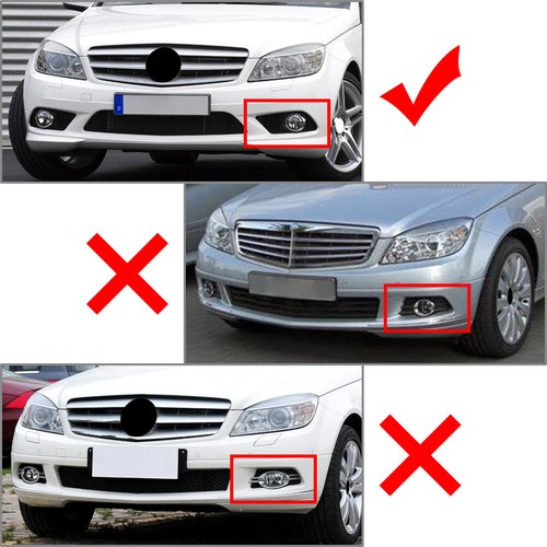 Pair Front Bumper Fog Light Grill W/Lamp For MERCEDES C-Class W204 A2048850353 - Picture 11 of 11