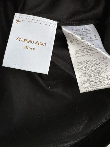 Camiseta bordada para hombre Stefano Ricci. Talla L. Negro. - Imagen 4 de 5