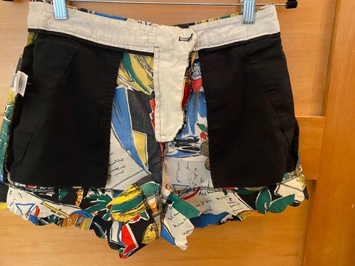 J. Crew Retro Postcard Print Cotton Shorts Size 6 Scalloped Tropical Excellent - Picture 7 of 15