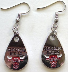 Chicago Bulls Teardrop Earrings 683258847865 Ebay Image Is Loading Chicago Bulls Teardrop Earrings
