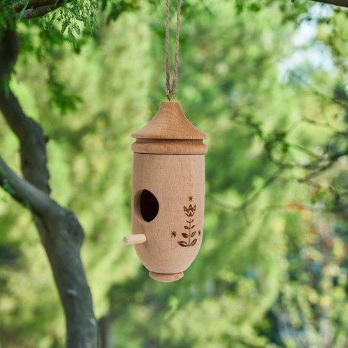 Outside Hanging Bird House Hut Cage Pet Garden Bird House Hanging Wooden House - Picture 8 of 12