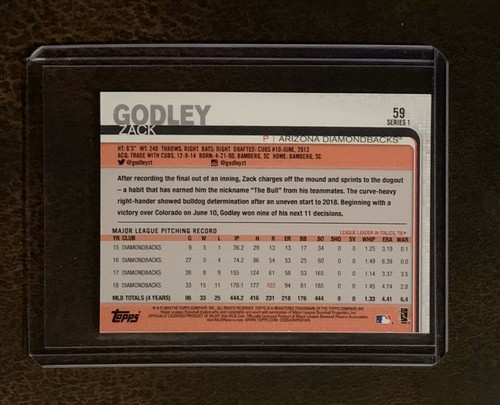 2019 TOPPS ON DEMAND MINI #59 ZACK GODLEY # 6/25 - SERIES 1 - Picture 2 of 2