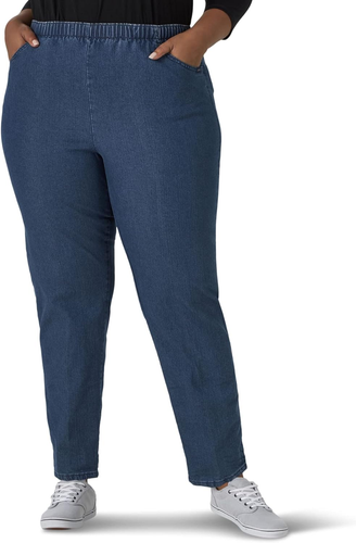 Women'S plus Size Stretch Elastic Waist Pull-On Pant