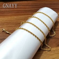 GNAYY 6pcs Lot stainless steel Gold Thin 2.3mm Rope chain necklace Mens Women