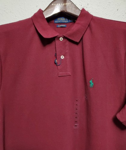 POLO RALPH LAUREN HERREN CUSTOM SLIM FIT ICONIC MESH ROT POLOSHIRT: NEU OHNE ETIKETT - Bild 6 von 8