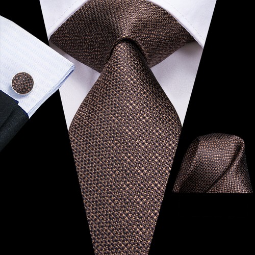 USA Men's Necktie Tie Paisley Striped Solid Hanky Cufflinks Set Wedding - Picture 37 of 162