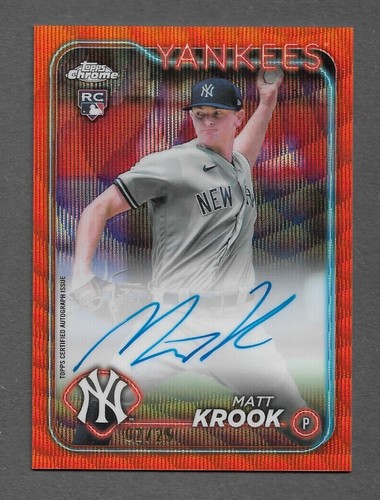 2024 Topps Chrome #RA-MK Matt Krook Orange Wave Refractor card Autographs /25 RC