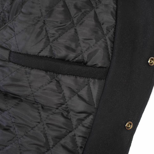 New Varsity Bomber Letterman Blue Wool Jacket White Real Leather Sleeves   - Picture 4 of 7