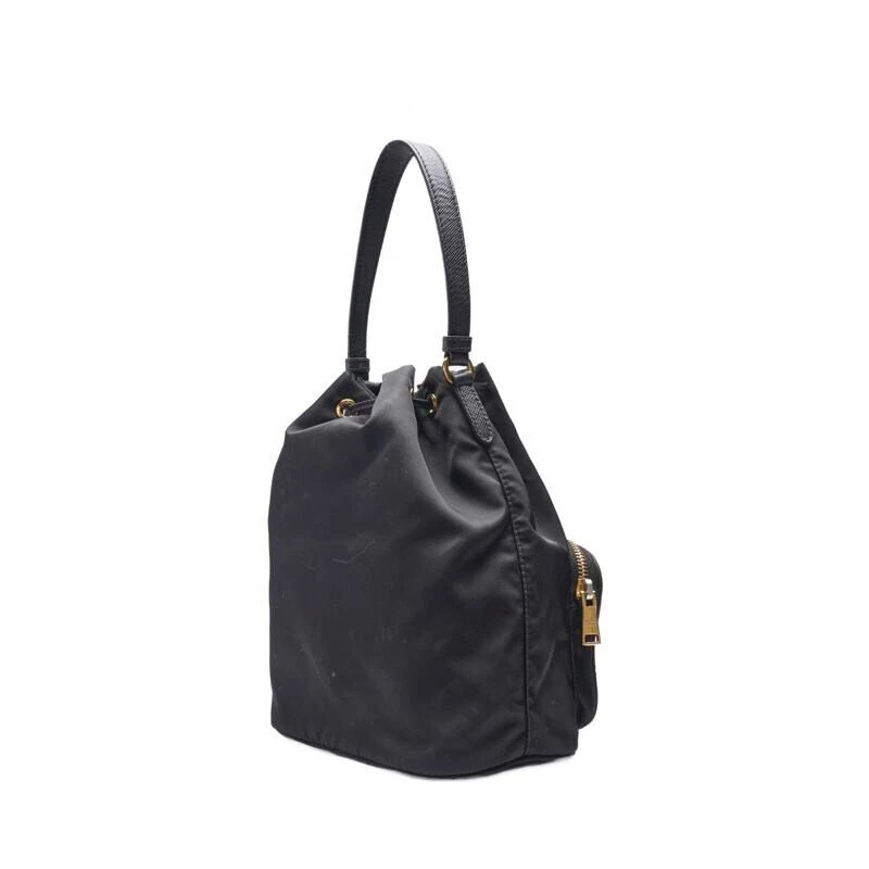 Сумка ведро Prada черная дуэт треугольный логотип - Изображение 2 из 4