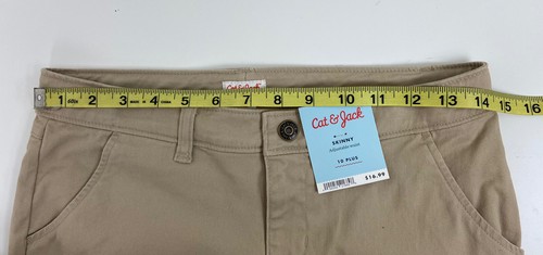 Cat & Jack Skinny Adjustable Waist Girls Size 10 Plus Khaki / Tan NEW - Picture 5 of 9