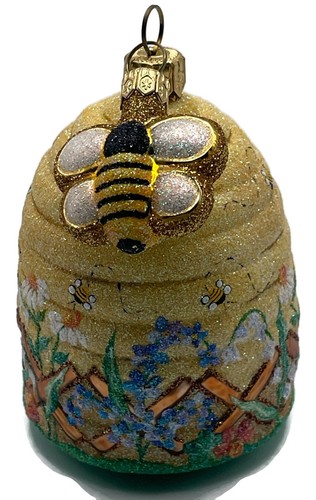 Patricia Breen Chelsea Beeskep Bees Flowers Spring Holiday Christmas Ornament - Picture 3 of 10