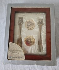 Stephan Baby Rosewood Keepsake Box Gift Set First Tooth First Curl Spoon Fork