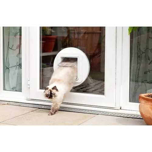 SUREFLAP Mikrochip Katzenklappe Katzentür Katzen Haustier Eingang Tür weiß - Bild 12 von 13
