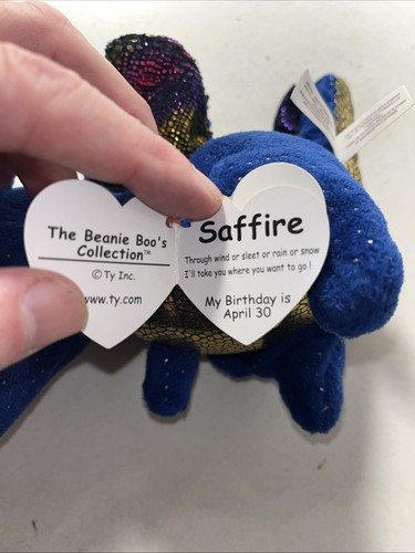 Ty Beanie Boo Saffire the Dragon 6”/ MINT CONDITION - Picture 10 of 11