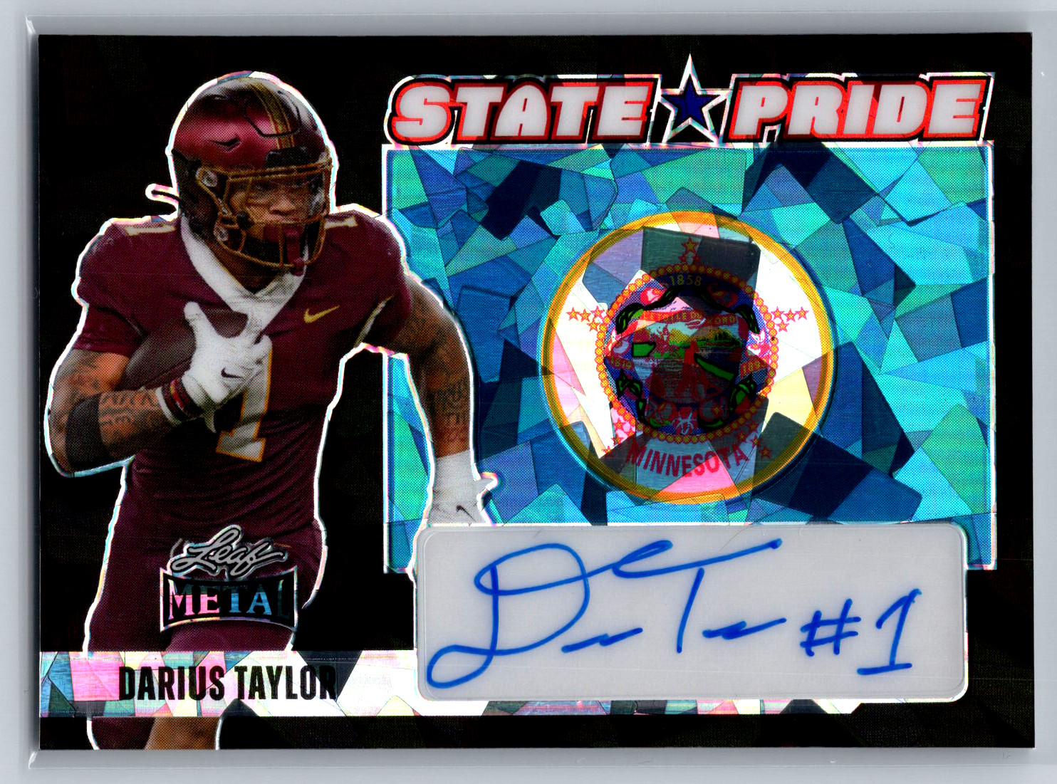 Darius Taylor 2024 Leaf Metal State Pride Crystal Black Auto 4/4 SP-DT1