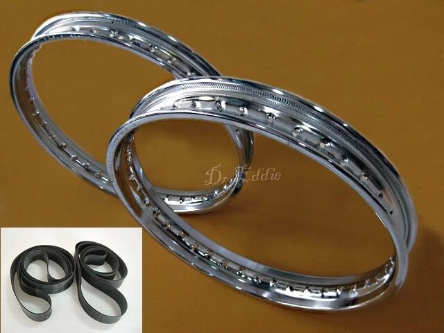 Fit HONDA CB100N 前后钢轮圈套装 + 纸巾橡胶 #BI1052# — 第 2/4 张图片