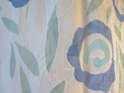 First Issue Linen Blend Blue Sheer 3/4 Sleeve Floral Blouse w/ Button Decor M - Picture 16 of 18