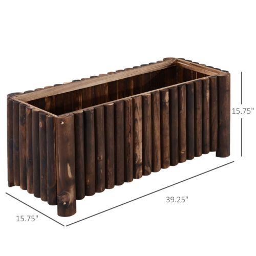 Wood Raised Garden Flower Bed Elevated Plant Planter Herb Box Vegetable Backyard - Picture 2 of 11