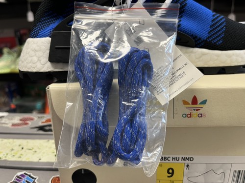 New Adidas Pharrell NMD Human Race Trail BBC Blue Plaid 2019 Size 9 Authentic  - Picture 10 of 10