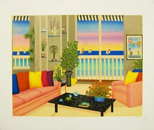 Quiet Harbor St. Tropez Fanch Ledan Serigraph on Paper Hand Signed COA Unframed