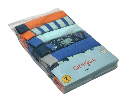 Cat & Jack 7 Pack Boy's Briefs - Shark/Sea - Choose Size - Picture 2 of 4