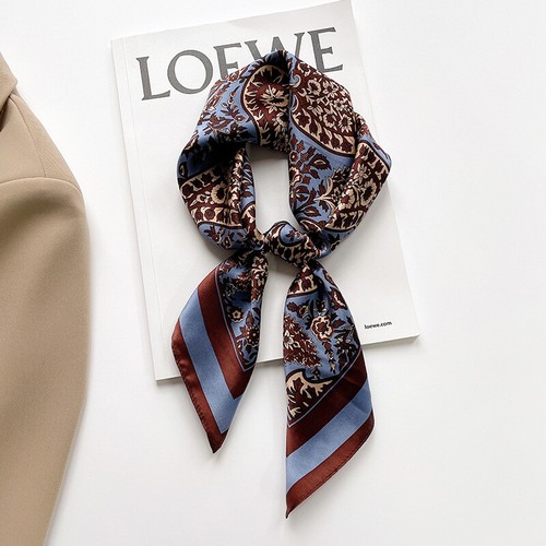 100% Silk Square Scarf Women Kerchief Bandana Neckerchief Vintage Paisley 68*68 - Bild 18 von 29
