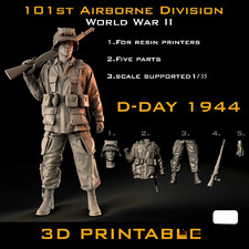 1/35 Scale 101st Airborne Division WW2 Figure Model Kits for Resin Printers