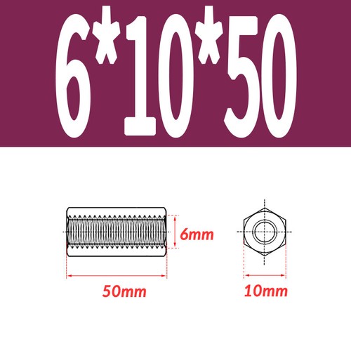 M3 M4 M5 M6 M8 - M24 Hex Rod Coupler Nut Coupling Connector A2 Stainless Steel - Picture 32 of 82