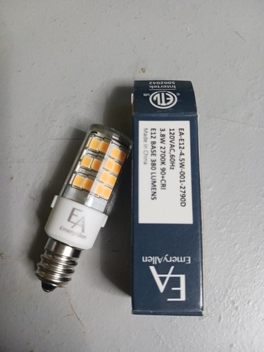 Emery Allen EA-E12-4.5W-001-2790-D - 3.8 Watt Mini LED Light Bulb -27k 380lumens - Picture 2 of 2