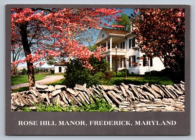 Postcard Maryland Frederick Rose Hill Manor Cherry Blossoms 6x4 Chrome  M857
