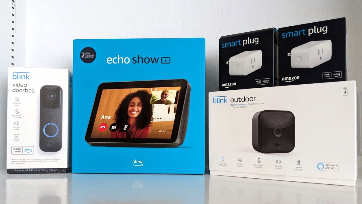 Amazon Smart Home Bundle - Echo Show 8, Blink Video Doorbell, Cam, 2 Smart Plugs | eBay Amazon Smart Home Bundle - Echo Show 8, Blink Video Doorbell, Cam, 2 Smart Plugs | eBay