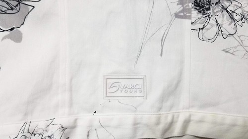  S Varci Big Girl Denim Off White Floral Vest & Skirt 2Pc. Set(14) Made in Italy - Picture 5 of 13