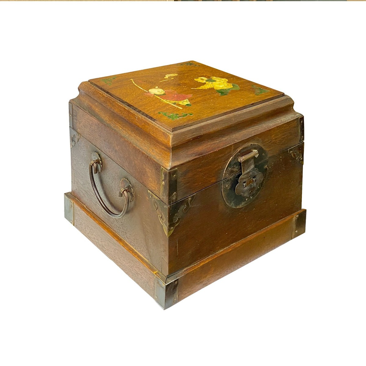 Chinese Brown MOP Inlay Motif Square Storage Box Chest ws2105S Chinese Brown MOP Inlay Motif Square Storage Box Chest ws2105S