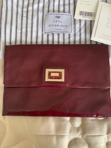 Anya Hindmarch Luxury Valorie Stunning Burgundy Red Clutch New CST £415 - Picture 2 of 8