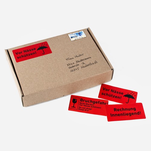 Versandaufkleber Hinweisetiketten "Lieferschein Innenliegend" Etiketten Warnung - Bild 3 von 4