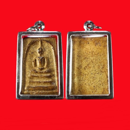 Q3 Phra Somdej Amuleto Wat Rakhang Khositaram Bangkok incorniciato placcato oro fortunatamente