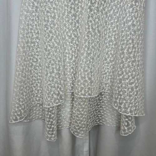 Romance Was Born Cream Embroidered Maxi Skirt Size 6 Long Sheer Silk Mermaid - Picture 4 of 18