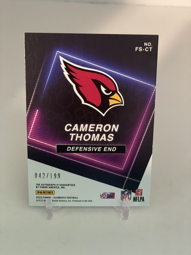 2022 Panini Elements Future Signs 42/199 Cameron Thomas #FS-CT Rookie Auto RC - Picture 4 of 6