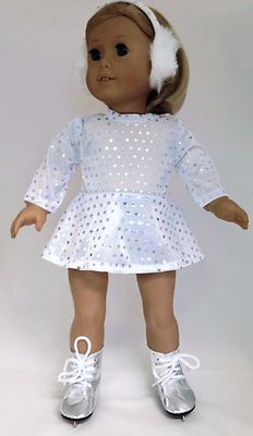Turquoise Skating Dress /& Earmuffs Doll Clothes for 18 inch American Girl
