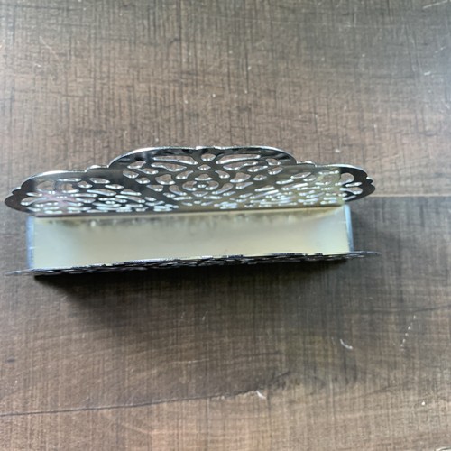 Irvin Ware USA Vintage Retro Silver Chrome Filigree Napkin Letter Holder - Picture 5 of 6