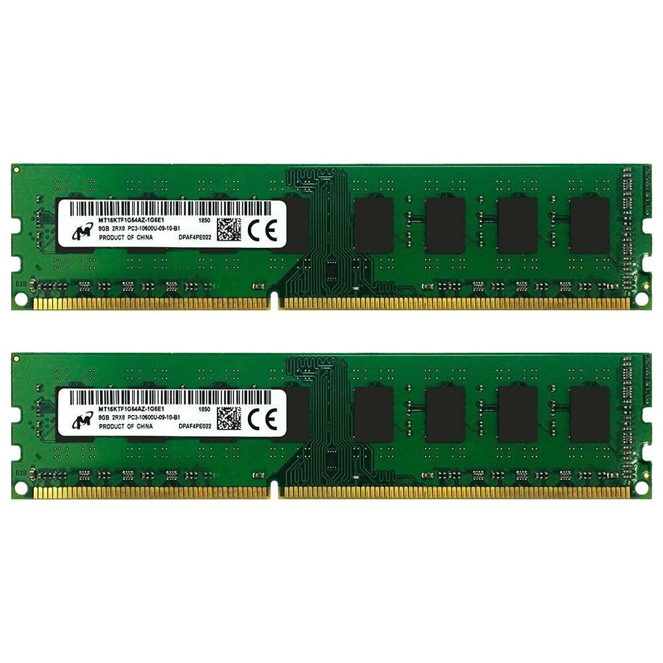 16GB 2x 8GB 4GB DDR3 PC3-10600U 1333Mhz 240Pin DIMM intel Desktop RAM For Micron - Image 3 of 4