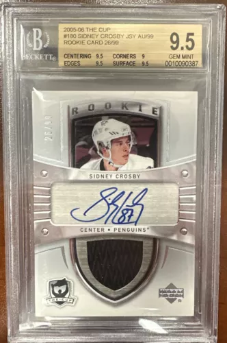 2005-06 UD The Cup Sidney Crosby Rookie #180 Patch Auto /99 BGS 9.5 Gem Mint 💎