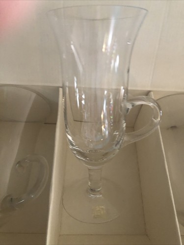 Vintage Irish Coffee Stemmed Glass Set Of 4 Hand Blown 10oz Manor House Yugoslav - Picture 4 of 7
