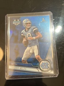 2023 Bowman University 1st Chrome Drake Maye True Blue Refractor #200 /199