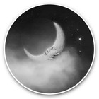 2 x Vinyl Stickers 25cm (bw) - Fantasy Moon Stars Night Sky  #37608